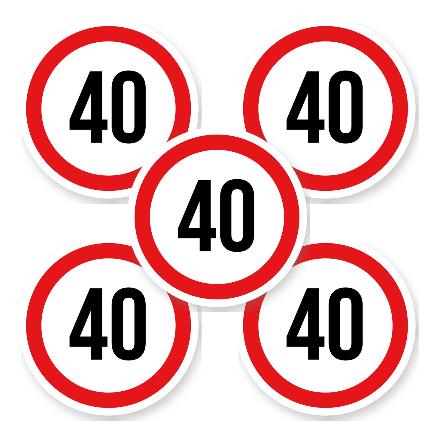 Max snelheid 40 sticker 20 cm | 5 stuks | Weersbestendig vinyl - set van 5 stickers