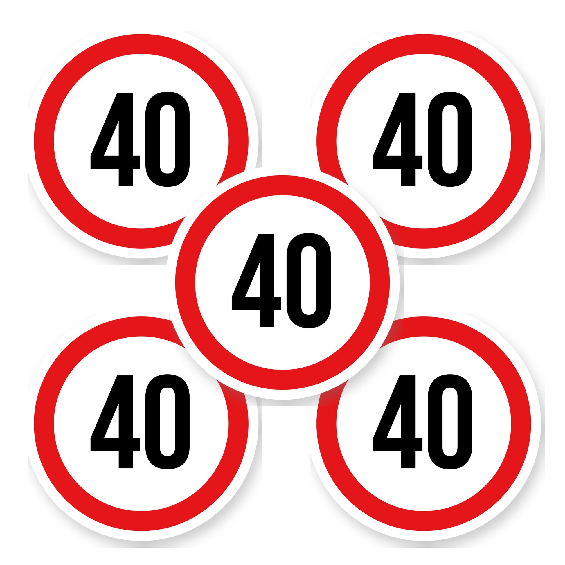 Max snelheid 40 sticker 20 cm | 5 stuks | Weersbestendig vinyl - set van 5 stickers