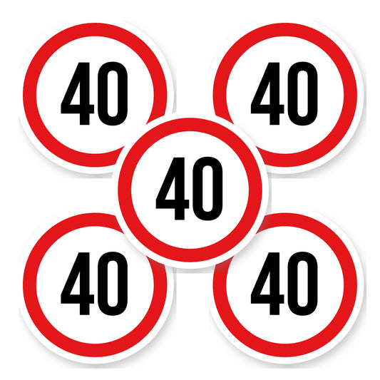 Max snelheid 40 sticker 20 cm | 5 stuks | Weersbestendig vinyl - set van 5 stickers