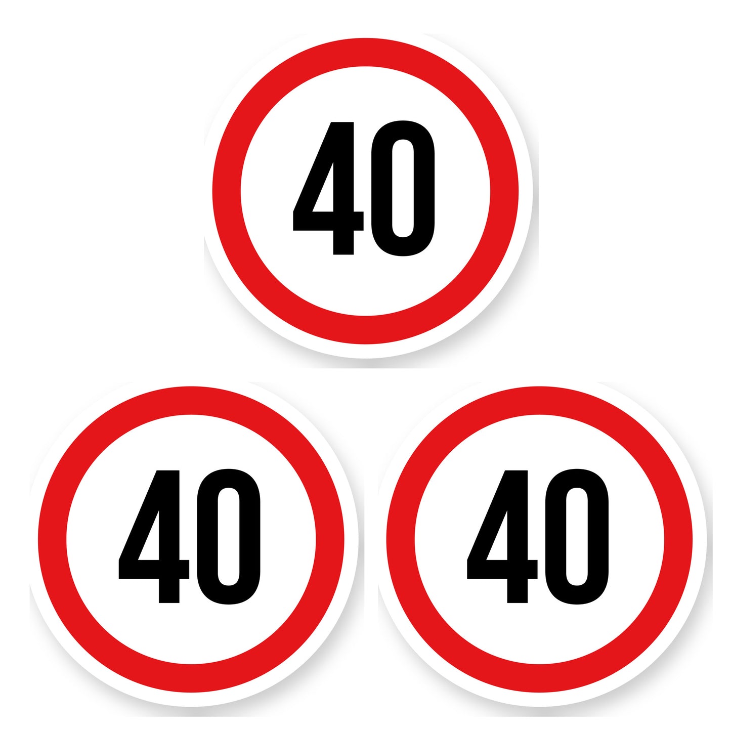 Max snelheid 40 sticker 25 cm | 3 stuks | Weersbestendig vinyl - set van 3 stickers