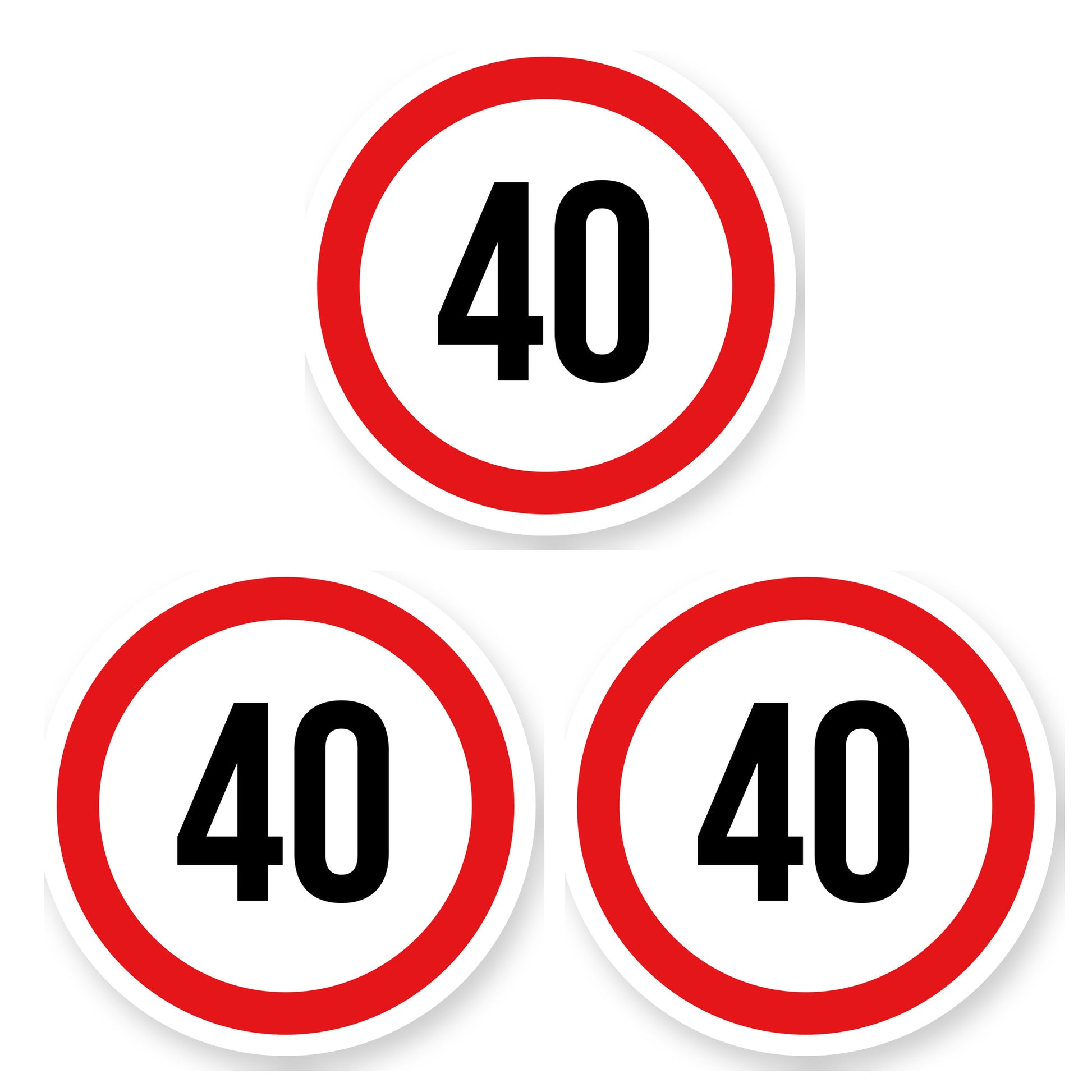 Max snelheid 40 sticker 25 cm | 3 stuks | Weersbestendig vinyl - set van 3 stickers