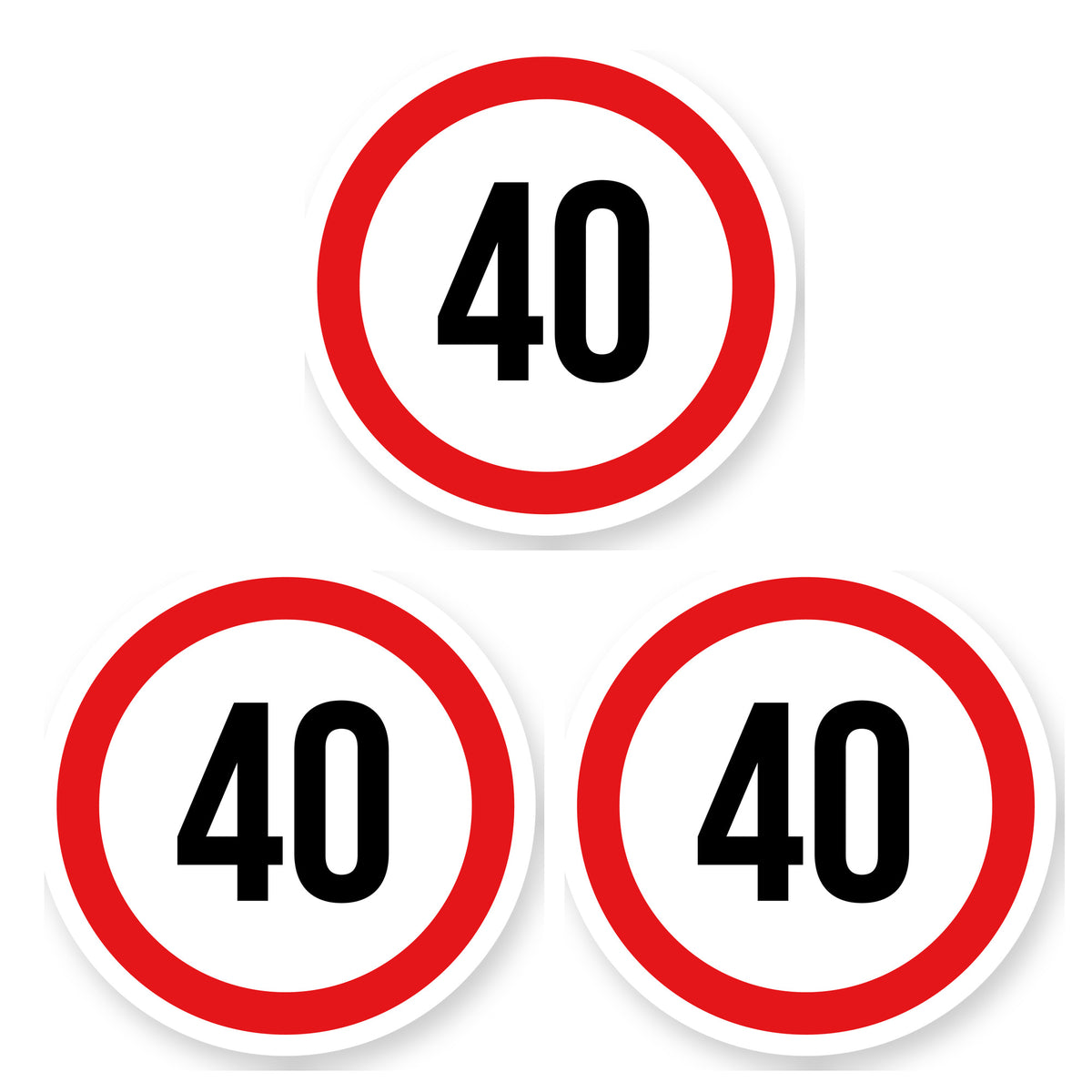 Max snelheid 40 sticker 30 cm | 3 stuks | Weersbestendig vinyl - set van 3 stickers