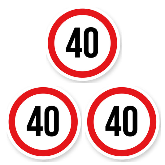 Max snelheid 40 sticker 30 cm | 3 stuks | Weersbestendig vinyl - set van 3 stickers