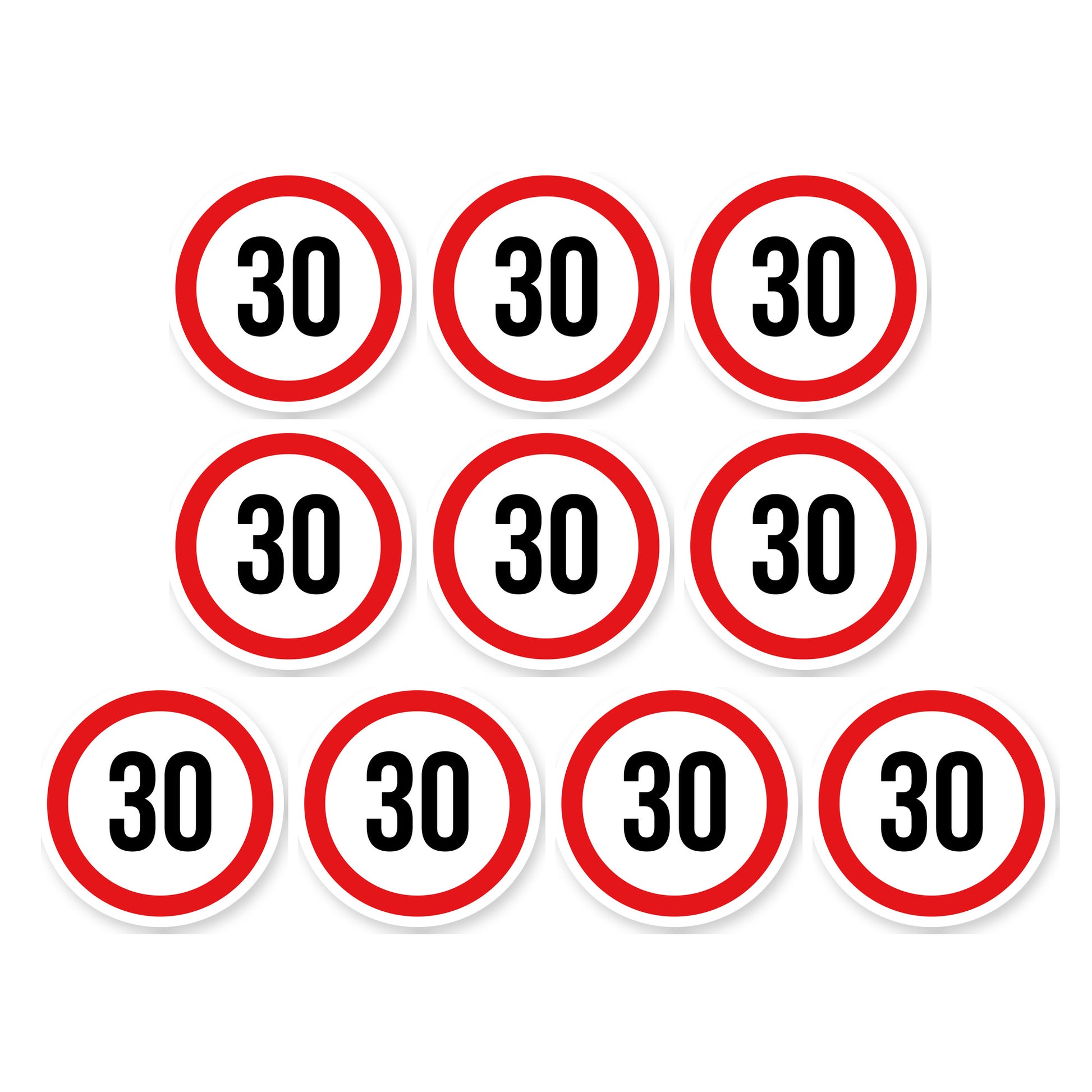 Max snelheid 30 sticker 10 cm | 10 stuks | Weersbestendig vinyl - set van 10 stickers