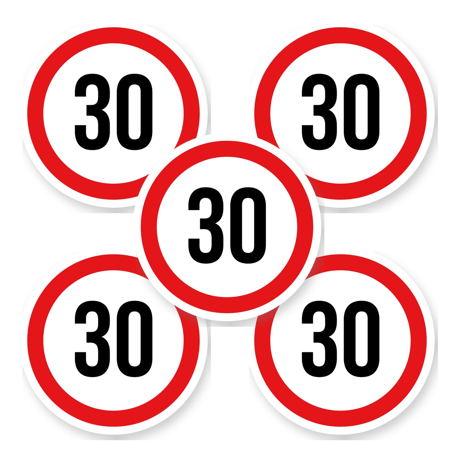 Max snelheid 30 sticker 15 cm | 5 stuks | Weersbestendig vinyl - set van 5 stickers