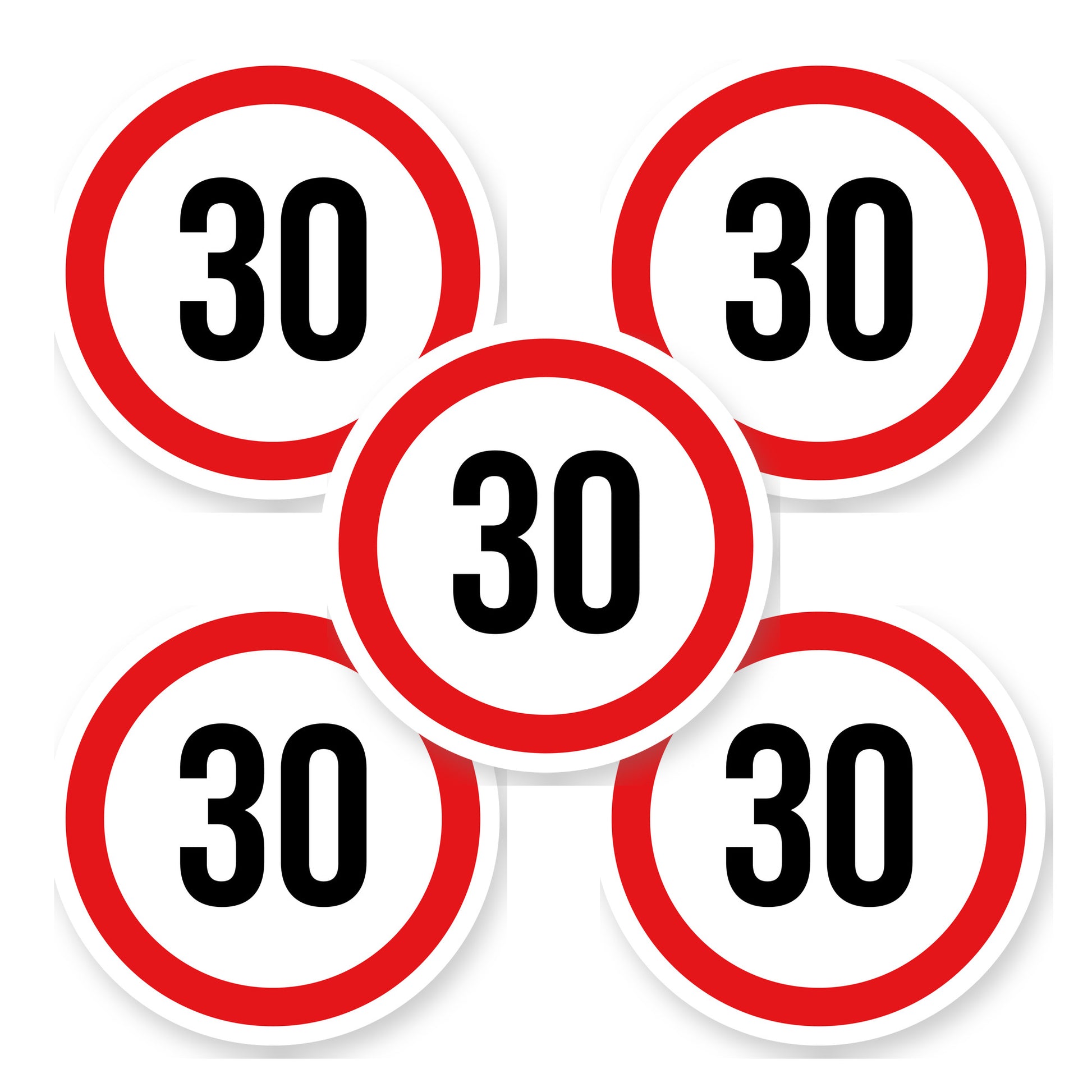 Max snelheid 30 sticker 15 cm | 5 stuks | Weersbestendig vinyl - set van 5 stickers