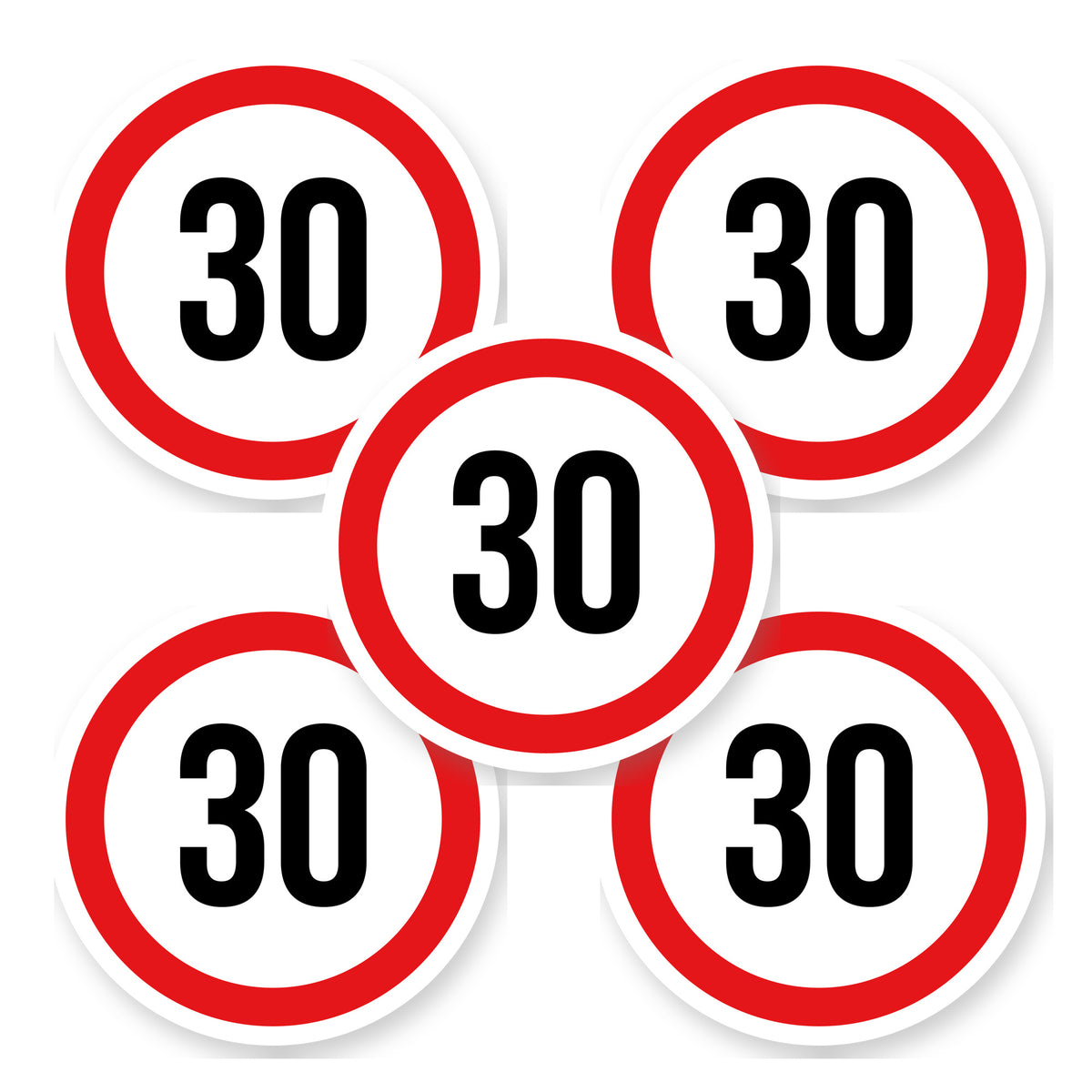 Max snelheid 30 sticker 20 cm | 5 stuks | Weersbestendig vinyl - set van 5 stickers