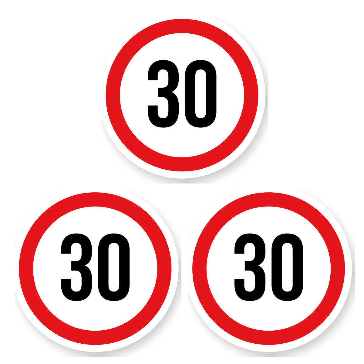 Max snelheid 30 sticker 25 cm | 3 stuks | Weersbestendig vinyl - set van 3 stickers