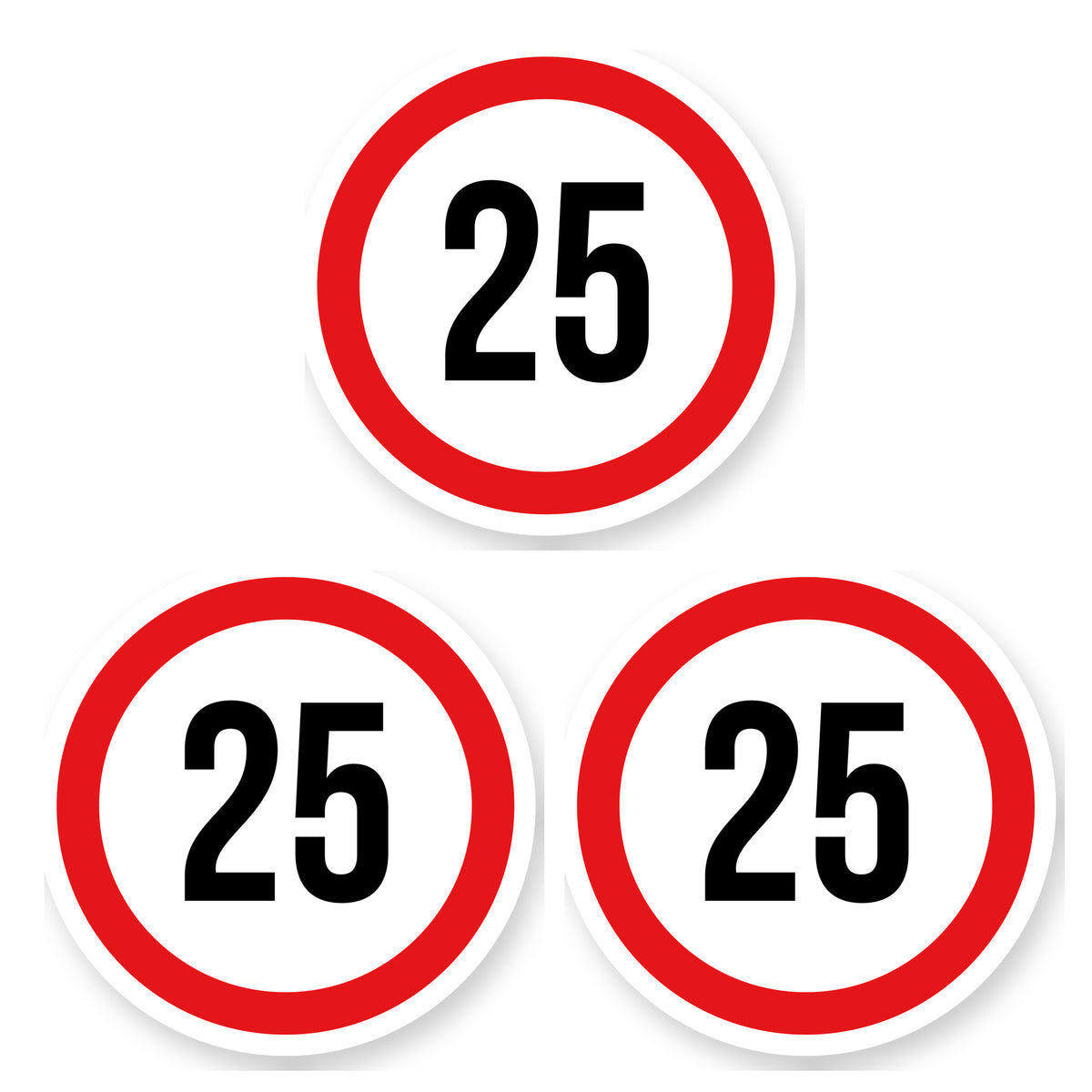 Max snelheid 25 sticker 30 cm | 3 stuks | Weersbestendig vinyl - set van 3 stickers