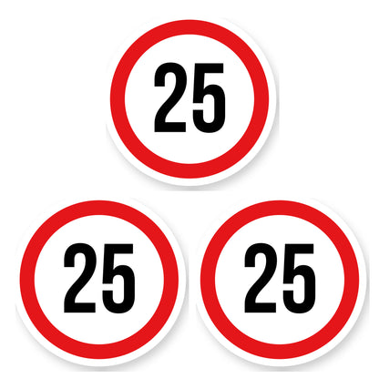 Max snelheid 25 sticker 30 cm | 3 stuks | Weersbestendig vinyl - set van 3 stickers