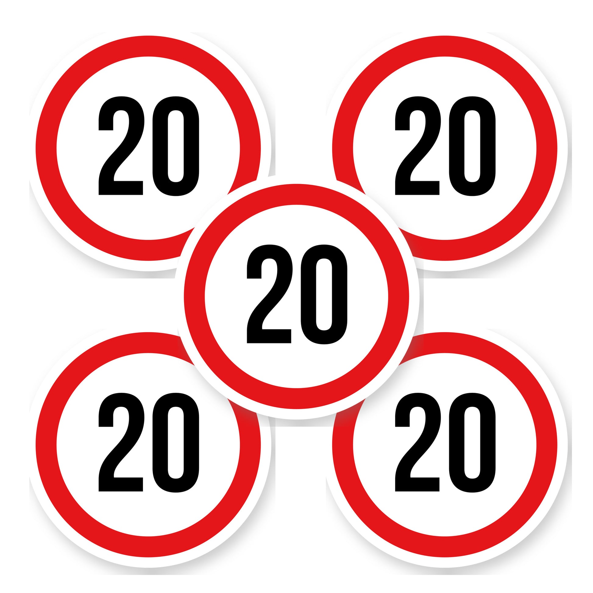 Max snelheid 20 sticker 15 cm | 5 stuks | Weersbestendig vinyl - set van 5 stickers