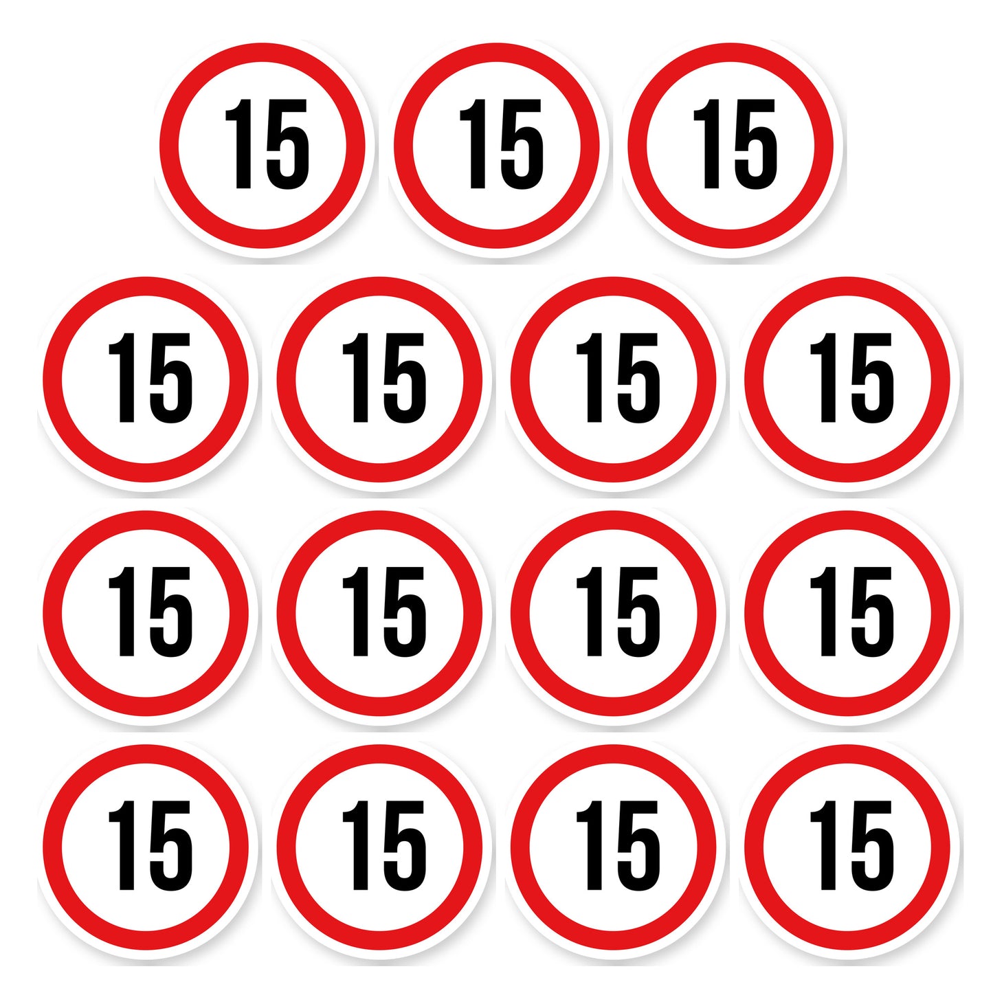Max snelheid 15 sticker 5 cm | 15 stuks | Weersbestendig vinyl - set van 15 stickers