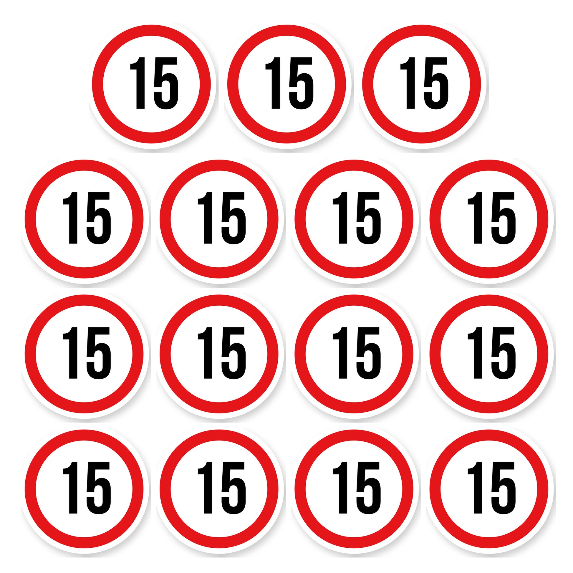Max snelheid 15 sticker 5 cm | 15 stuks | Weersbestendig vinyl - set van 15 stickers