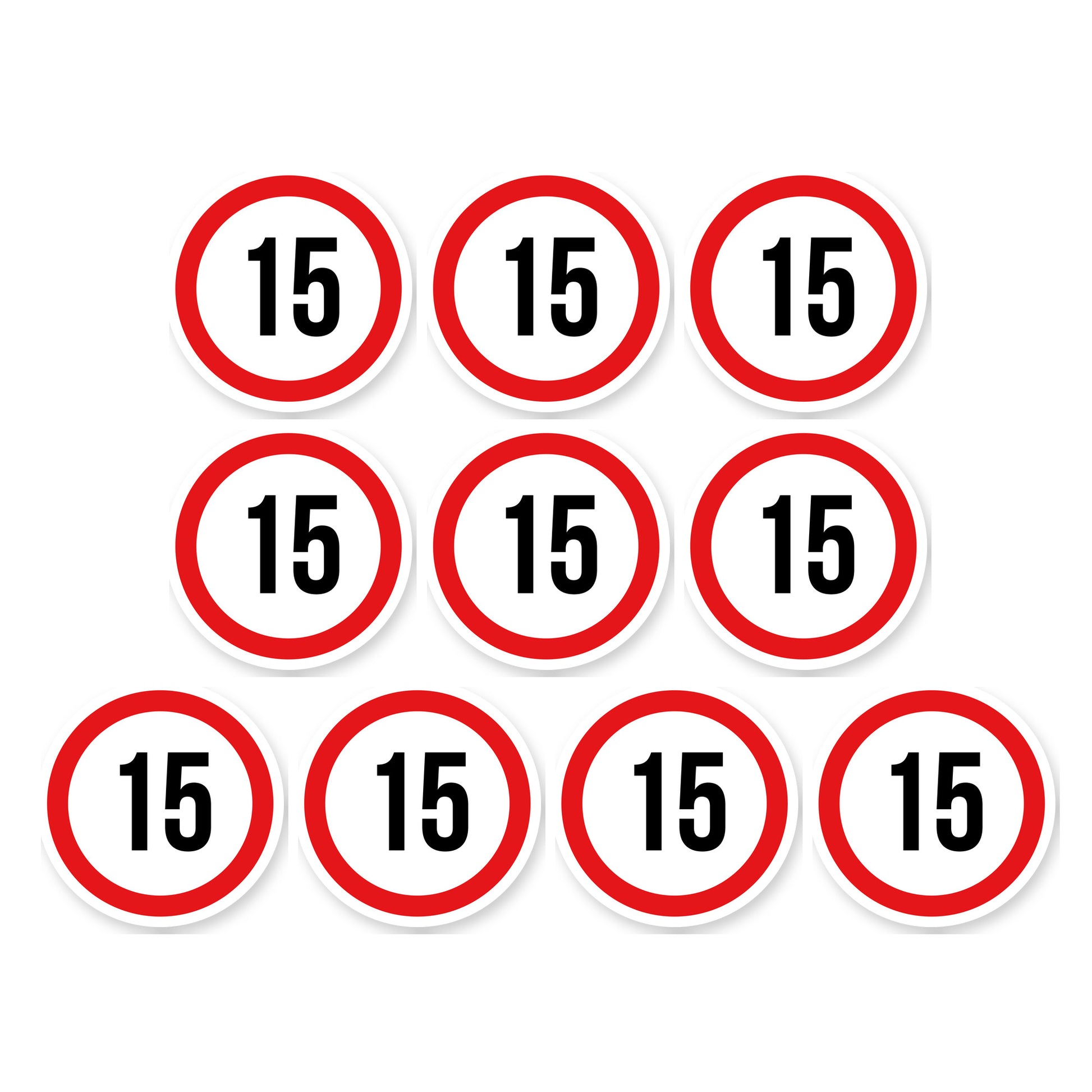 Max snelheid 15 sticker 10 cm | 10 stuks | Weersbestendig vinyl - set van 10 stickers