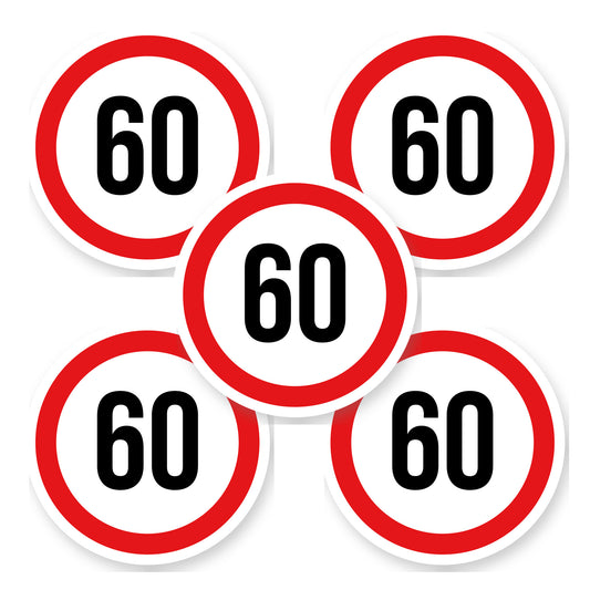 Max snelheid 60 sticker 15 cm | 5 stuks | Weersbestendig vinyl - set van 5 stickers