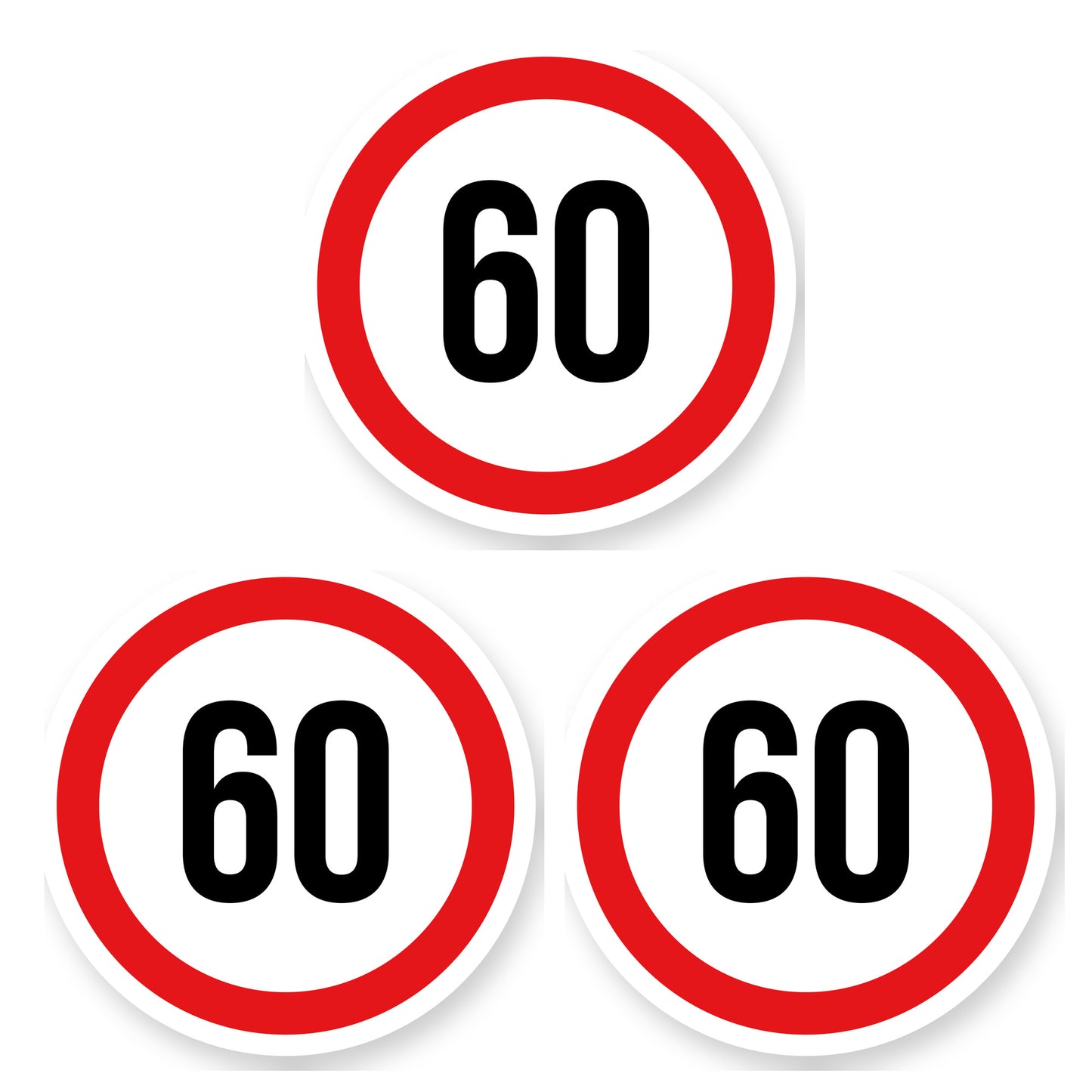 Max snelheid 60 sticker 25 cm | 3 stuks | Weersbestendig vinyl - set van 3 stickers