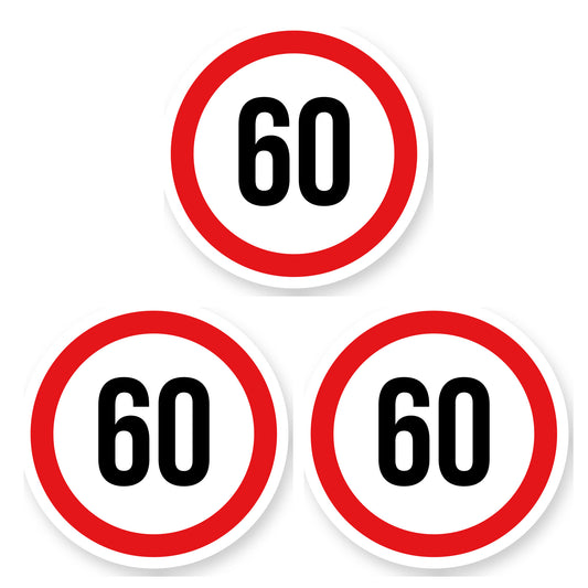 Max snelheid 60 sticker 30 cm | 3 stuks | Weersbestendig vinyl - set van 3 stickers