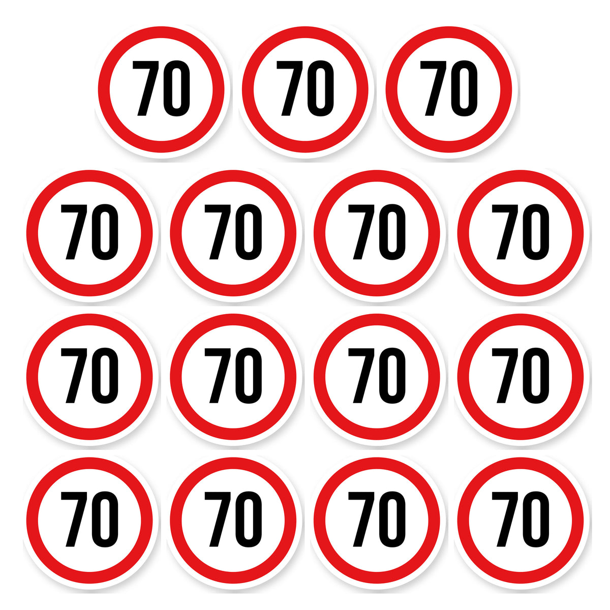 Max snelheid 70 sticker 5 cm | 15 stuks | Weersbestendig vinyl - set van 15 stickers