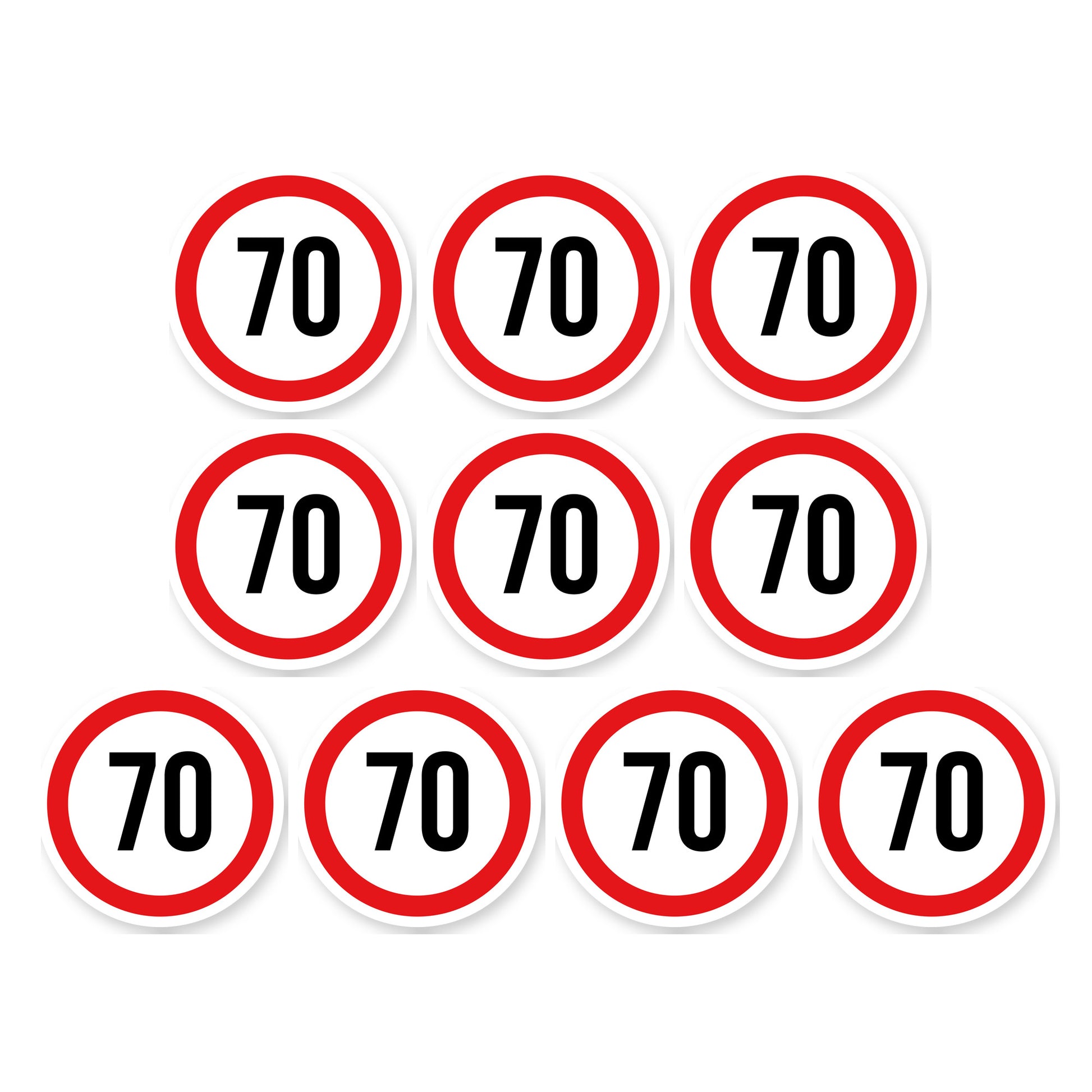 Max snelheid 70 sticker 10 cm | 10 stuks | Weersbestendig vinyl - set van 10 stickers