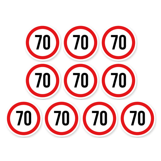 Max snelheid 70 sticker 10 cm | 10 stuks | Weersbestendig vinyl - set van 10 stickers