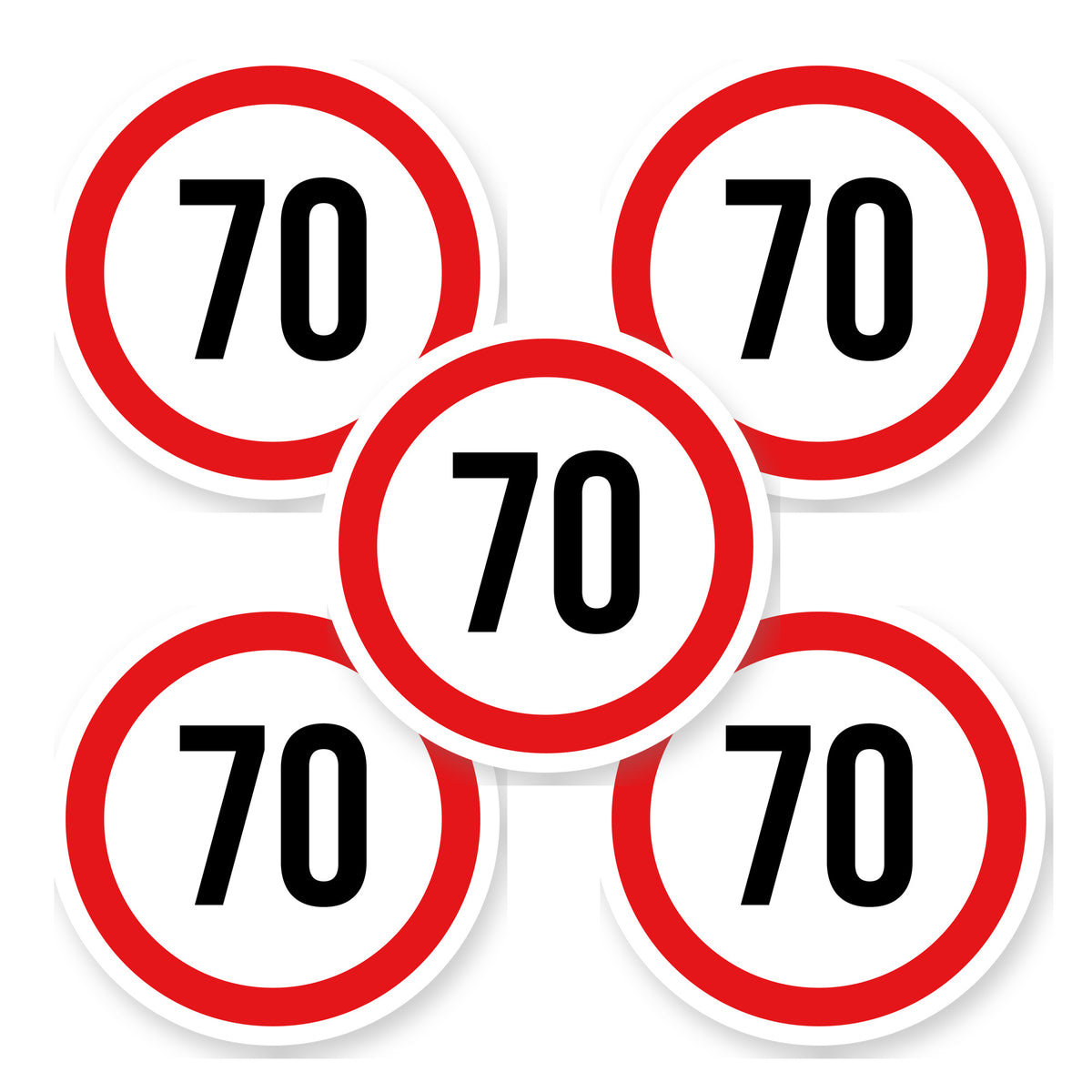 Max snelheid 70 sticker 15 cm | 5 stuks | Weersbestendig vinyl - set van 5 stickers