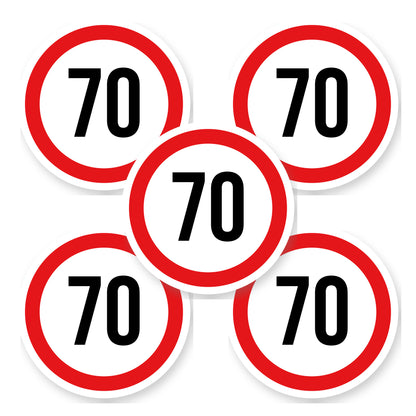 Max snelheid 70 sticker 15 cm | 5 stuks | Weersbestendig vinyl - set van 5 stickers