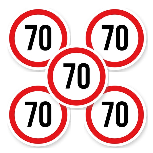 Max snelheid 70 sticker 15 cm | 5 stuks | Weersbestendig vinyl - set van 5 stickers