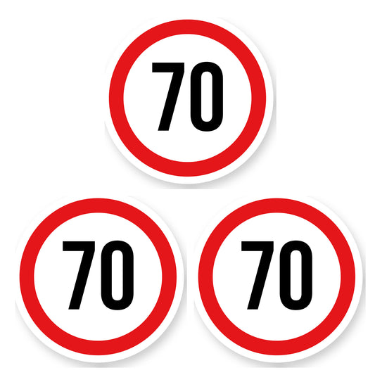 Max snelheid 70 sticker 25 cm | 3 stuks | Weersbestendig vinyl - set van 3 stickers