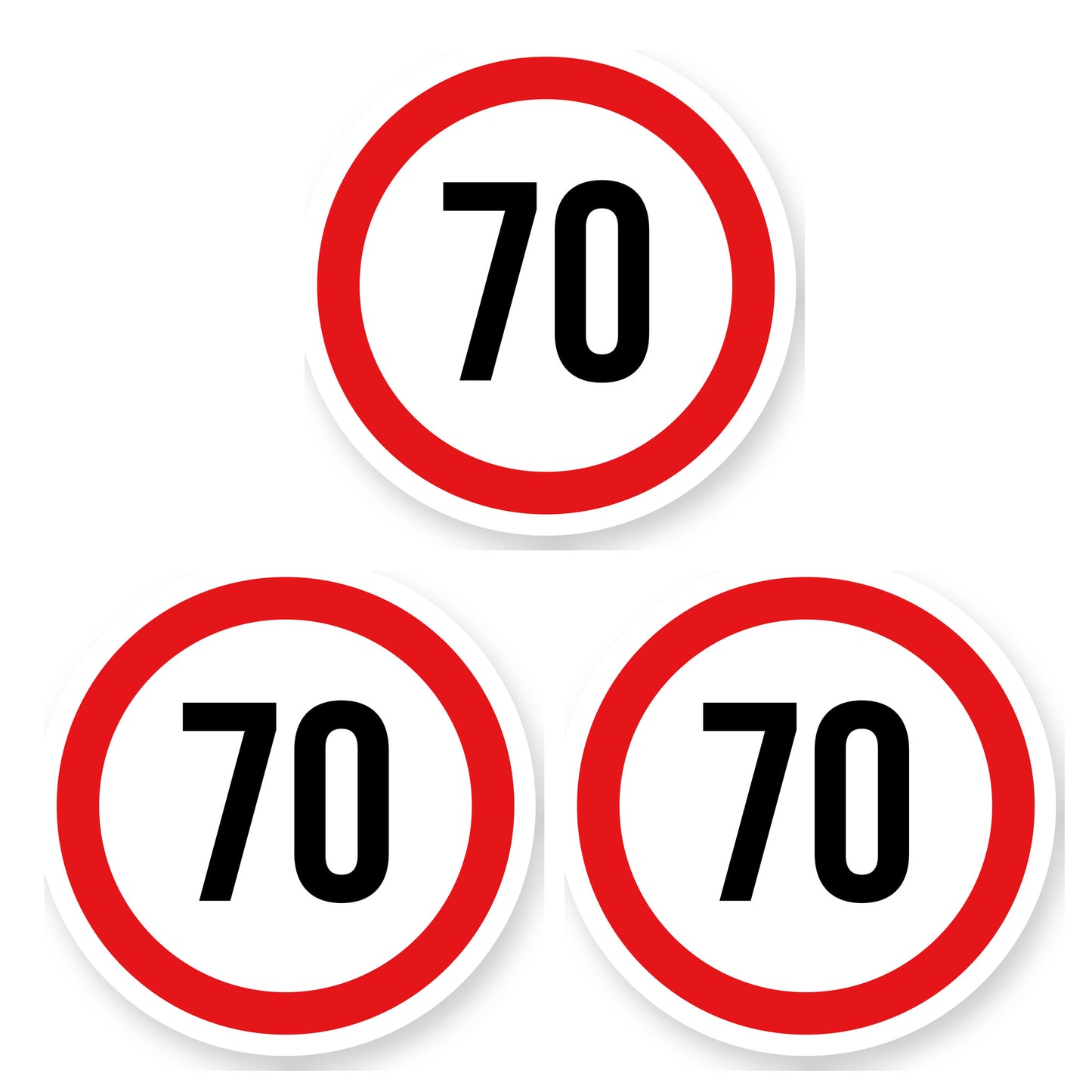 Max snelheid 70 sticker 30 cm | 3 stuks | Weersbestendig vinyl - set van 3 stickers