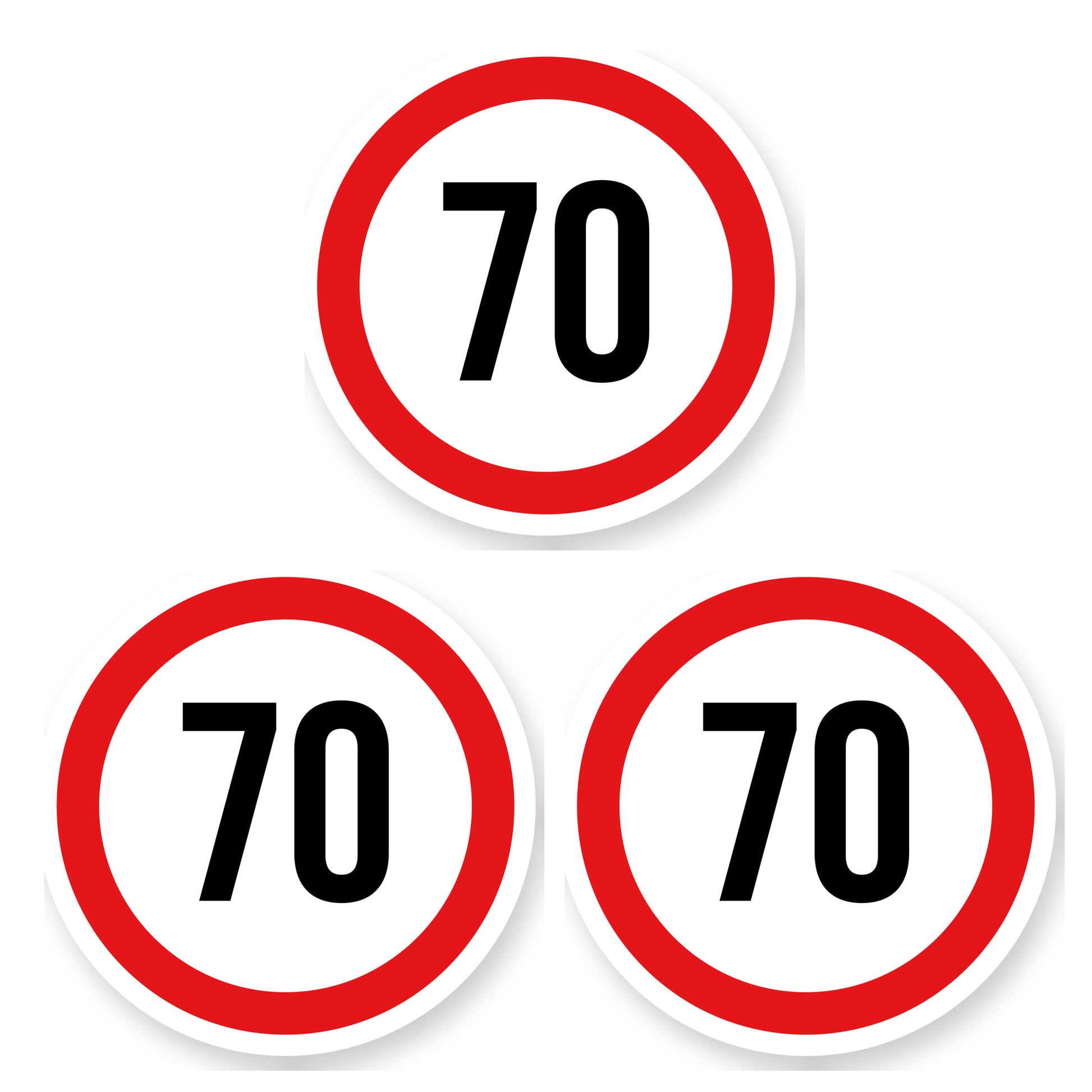 Max snelheid 70 sticker 30 cm | 3 stuks | Weersbestendig vinyl - set van 3 stickers