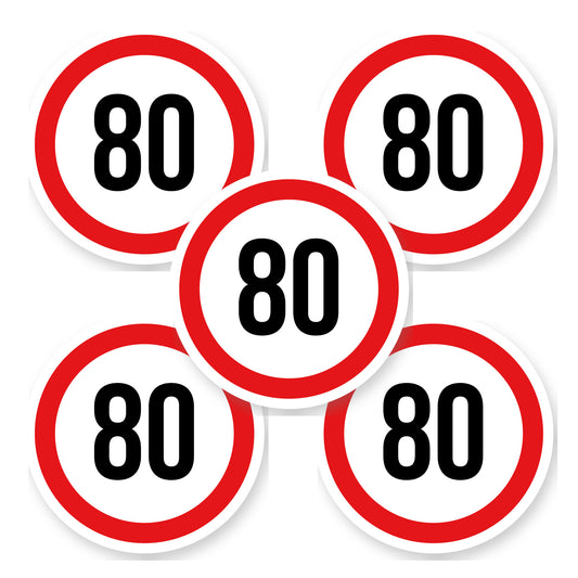Max snelheid 80 sticker 20 cm | 5 stuks | Weersbestendig vinyl - set van 5 stickers