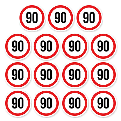 Max snelheid 90 sticker 5 cm | 15 stuks | Weersbestendig vinyl - set van 15 stickers