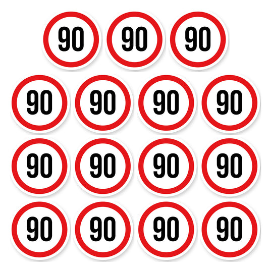 Max snelheid 90 sticker 5 cm | 15 stuks | Weersbestendig vinyl - set van 15 stickers