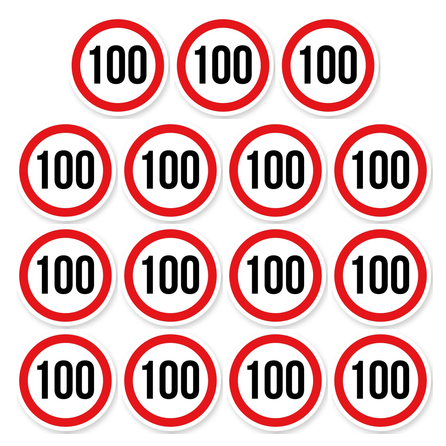 Max snelheid 100 sticker 5 cm | 15 stuks | Weersbestendig vinyl - set van 15 stickers