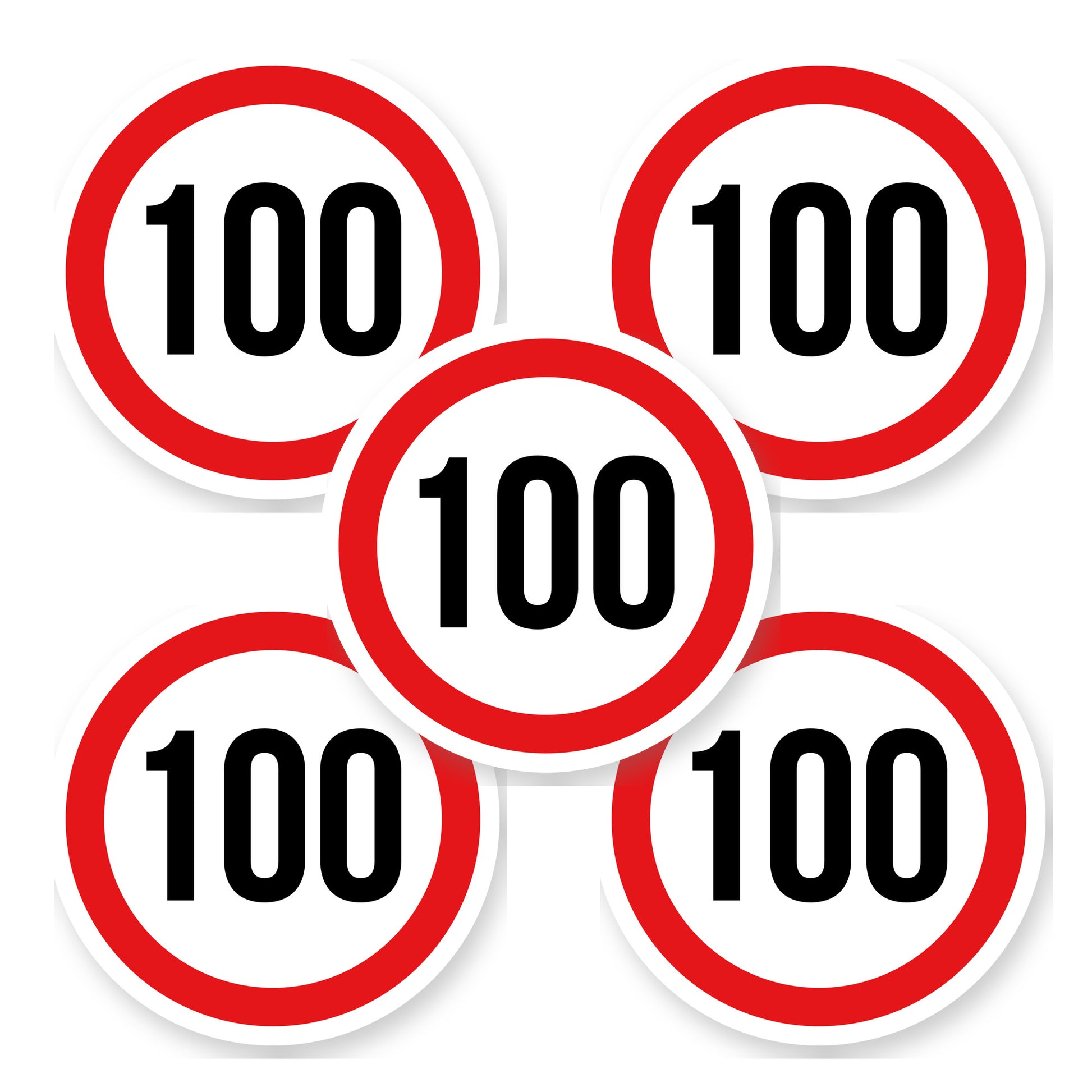 Max snelheid 100 sticker 15 cm | 5 stuks | Weersbestendig vinyl - set van 5 stickers
