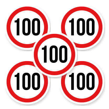 Max snelheid 100 sticker 20 cm | 5 stuks | Weersbestendig vinyl - set van 5 stickers