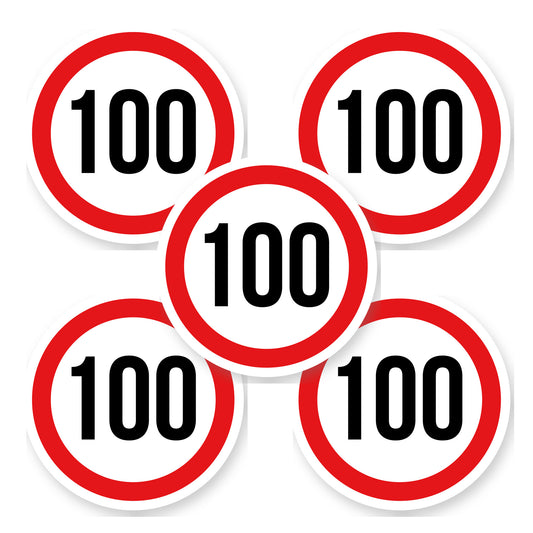 Max snelheid 100 sticker 20 cm | 5 stuks | Weersbestendig vinyl - set van 5 stickers