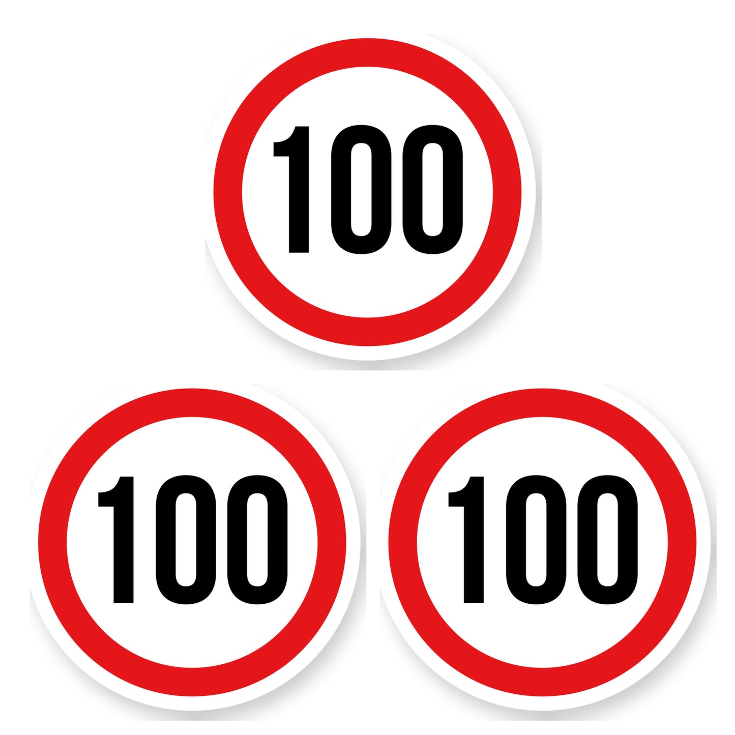 Max snelheid 100 sticker 30 cm | 3 stuks | Weersbestendig vinyl - set van 3 stickers