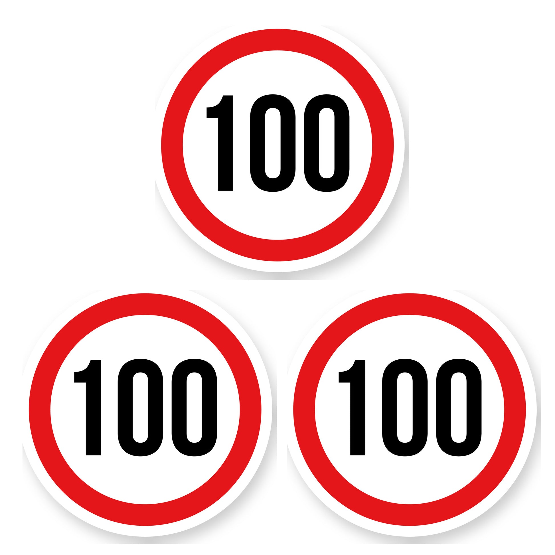 Max snelheid 100 sticker 30 cm | 3 stuks | Weersbestendig vinyl - set van 3 stickers