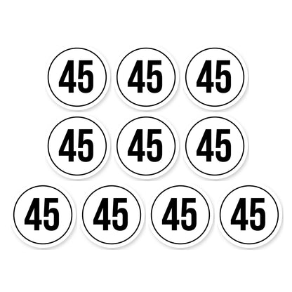 Tempo 45 sticker 10 cm | 10 stuks | Weersbestendig vinyl - set van 10 stickers