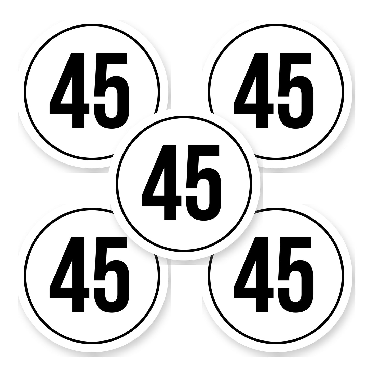 Tempo 45 sticker 20 cm | 5 stuks | Weersbestendig vinyl - set van 5 stickers