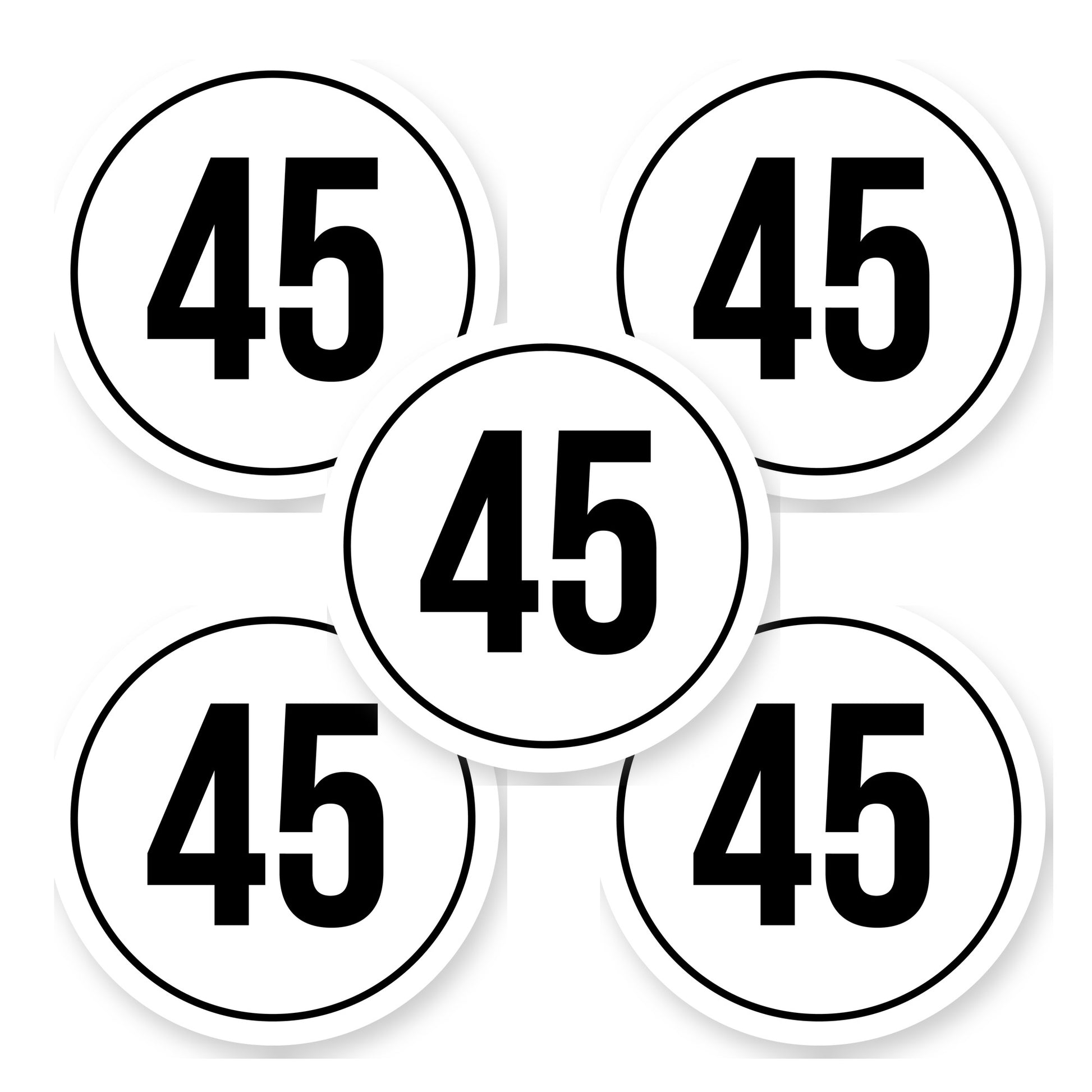 Tempo 45 sticker 20 cm | 5 stuks | Weersbestendig vinyl - set van 5 stickers