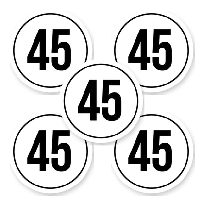 Tempo 45 sticker 20 cm | 5 stuks | Weersbestendig vinyl - set van 5 stickers