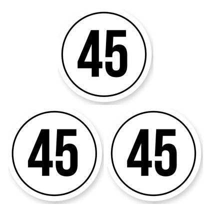 Tempo 45 sticker 25 cm | 3 stuks | Weersbestendig vinyl - set van 3 stickers