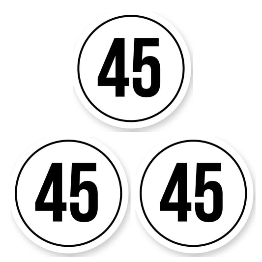 Tempo 45 sticker 25 cm | 3 stuks | Weersbestendig vinyl - set van 3 stickers