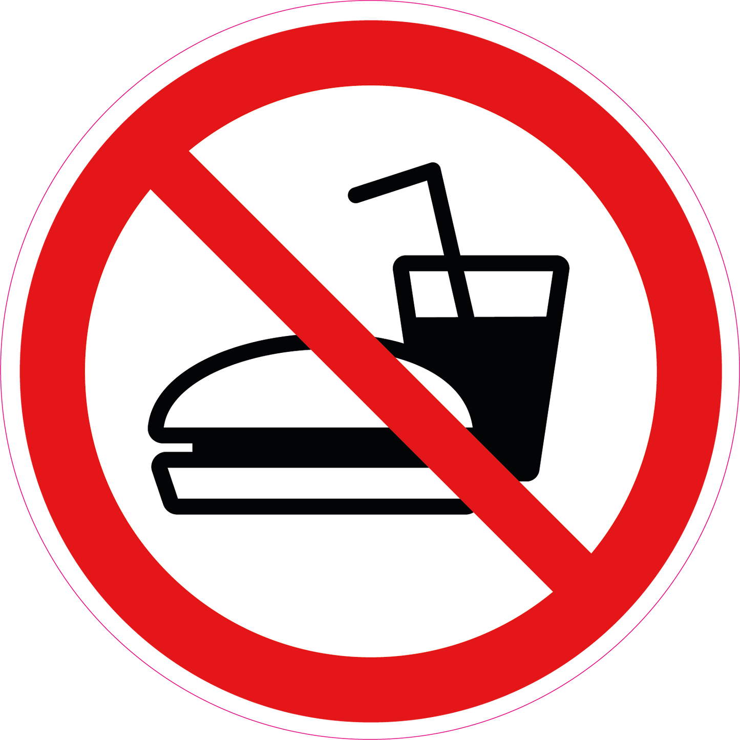 Verboden eten en drinken sticker 10 stuks van 10 cm - Ricard
