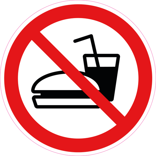 Verboden eten en drinken sticker 10 stuks van 10 cm - Ricard