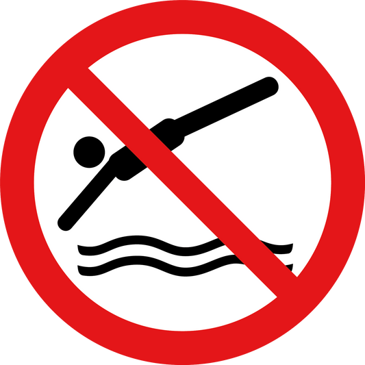 Verboden te duiken sticker pictogram vinyl