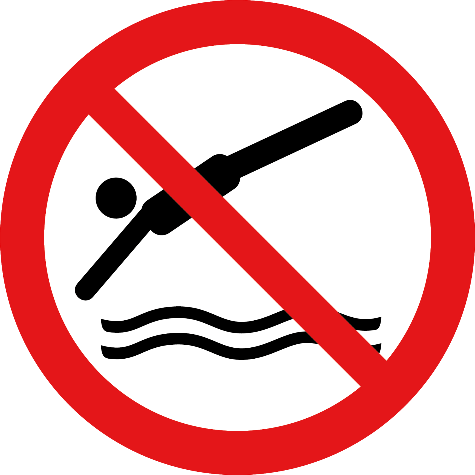 Verboden te duiken sticker pictogram vinyl