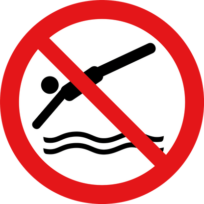 Verboden te duiken sticker pictogram vinyl